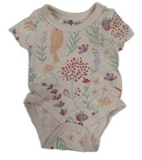 Světlerůžové kytičkované body s ptáčky So Cute 