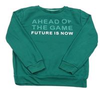 Tmavozelená mikina s nápisem Jeff&Co.