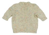 Smetanovo-barevný melírovaný svetr 