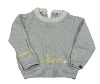 Šedý svetr s nápisem Mori