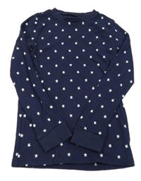 Tmavomodré žebrované thermo triko s hvězdičkami F&F