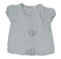 Světlemodrá mušlínová halenka s mašličkami F&F