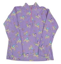 Levandulová fleecová funkční mikina s jednorožci Mountain Warehouse