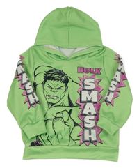 Limetková mikina s Hulkem a kapucí 