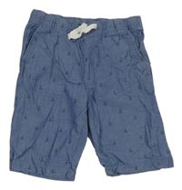 Modré plátěné kraťasy s kotvami H&M