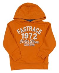 Oranžová mikina s nápisem a kapucí C&A