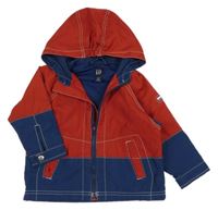 Červeno-tmavomodrá šusťáková jarní bunda s kapucí GAP