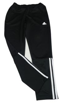 Černé sportovní funkční tepláky s pruhy Adidas 