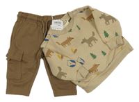 Nové - Béžová oversize mikina se zvířátky + tepláky Sfera