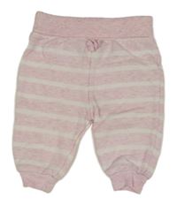 Světlerůžovo-bílé pruhované tepláky Primark