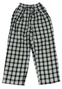 Černo-bílé kostkované culottes kalhoty ZARA