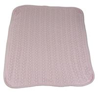 Světlerůžová vzorovaná perforovaná pletená deka 