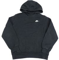 Černá mikina s logem a kapsou a kapucí Nike 