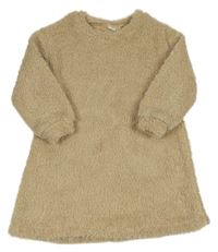 Béžové chlupaté šaty SHEIN