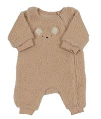 Světlepudrová huňatá podšitá kombinéza s medvídkem M&S