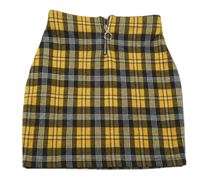 Hořčicovo-černá kostkovaná sukně New Look