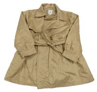 Hnědobéžový jarní kabát s límečkem a páskem RIVER ISLAND