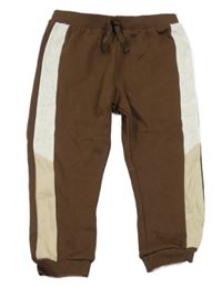 Hnědo-světlebéžovo-béžové teplé tepláky PRIMARK