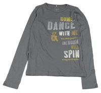 Tmavošedé triko s nápisy name it.