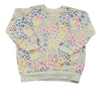 Smetanová oversize mikina s kytičkami George