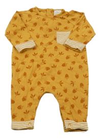 Medový overal se žaludy a kapsou PUSBLU