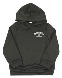 Tmavošedá mikina s nápisy a kapucí SHEIN