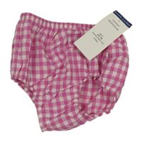 Nové - tmavorůžovo-bílé kostkované kalhotky na plenky Ralph Lauren