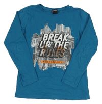 Petrolejové triko s potiskem - New York Chapter young