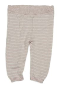 Světlerůžovo-bílé pruhované melírované pletené kalhoty F&F