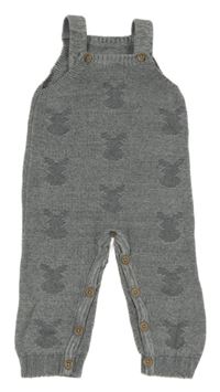 Šedé melírované pletené laclové kalhoty se zajíčky George