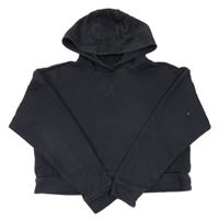 Černá crop mikina s kapucí a logem Adidas 
