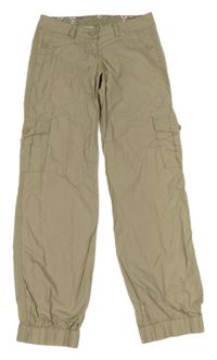 Béžové cargo cuff plátěné kalhoty C&A