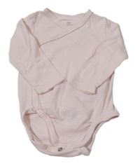 Světlerůžovo-bílé pruhované zavinovací body H&M