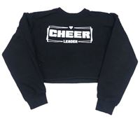 Černá crop mikina s nápisem