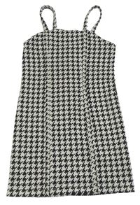 Bílo-černé vzorované třpytivé šaty Primark