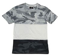 Černo-bílo-army tričko
