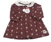 Vínové teplákové propínací šaty s Daisy a límečkem Primark