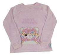 Růžová chlupatá mikina s medvědem - Squishmallows Nutmeg