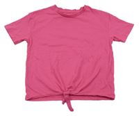 Fuchsiové crop tričko s uzlem George