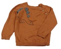 Skořicový svetr s dinosaurem Tu