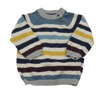 Světlešedo-barevný pruhovaný svetr H&M