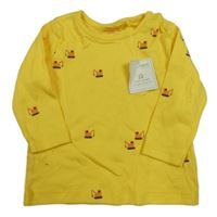 Nové - Hořčicové triko s bagry Next