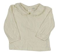 Smetanové triko s límečkem M&S