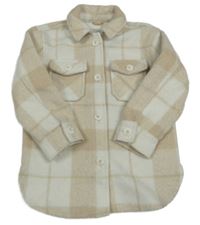Béžovo-bílá kostkovaná košilová bunda George