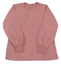 Růžová puntíkatá lehká mikina H&M