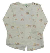 Smetanové triko s duhami a šneky Topomini