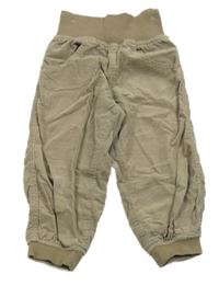 Hnědé manšestrové kalhoty s úpletovým pasem Lupilu