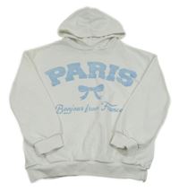 Bílá mikina s nápisem s mašlí a kapucí C&A