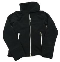 Černá fleecová propínací mikina s límcem Steeds