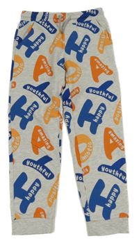 Šedé melírované tepláky s písmeny Little Kids